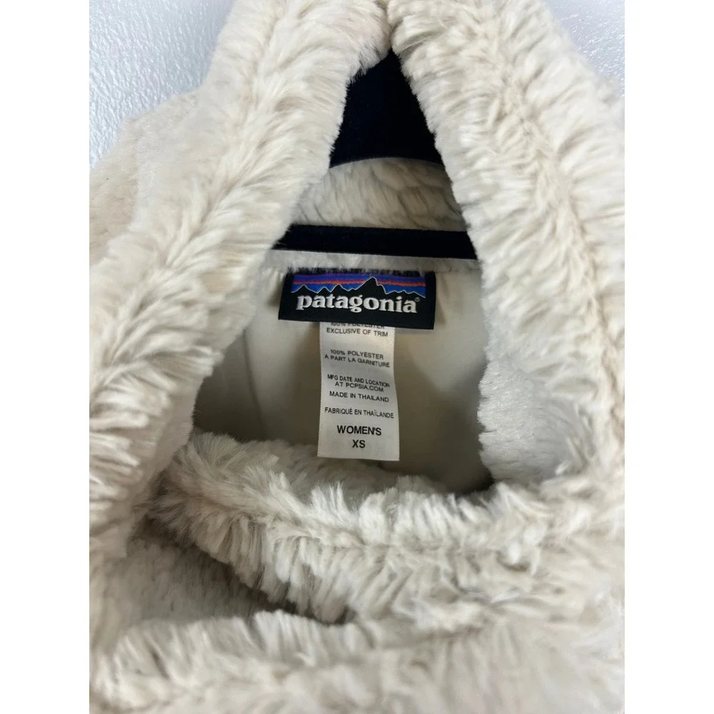 Patagonia W's Pelage Fleece Zip Up Jacket Linen Cream‎ XS Faux Fur Cozy Warm